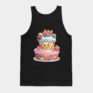 Birthday Cake Cartoon Tank Top